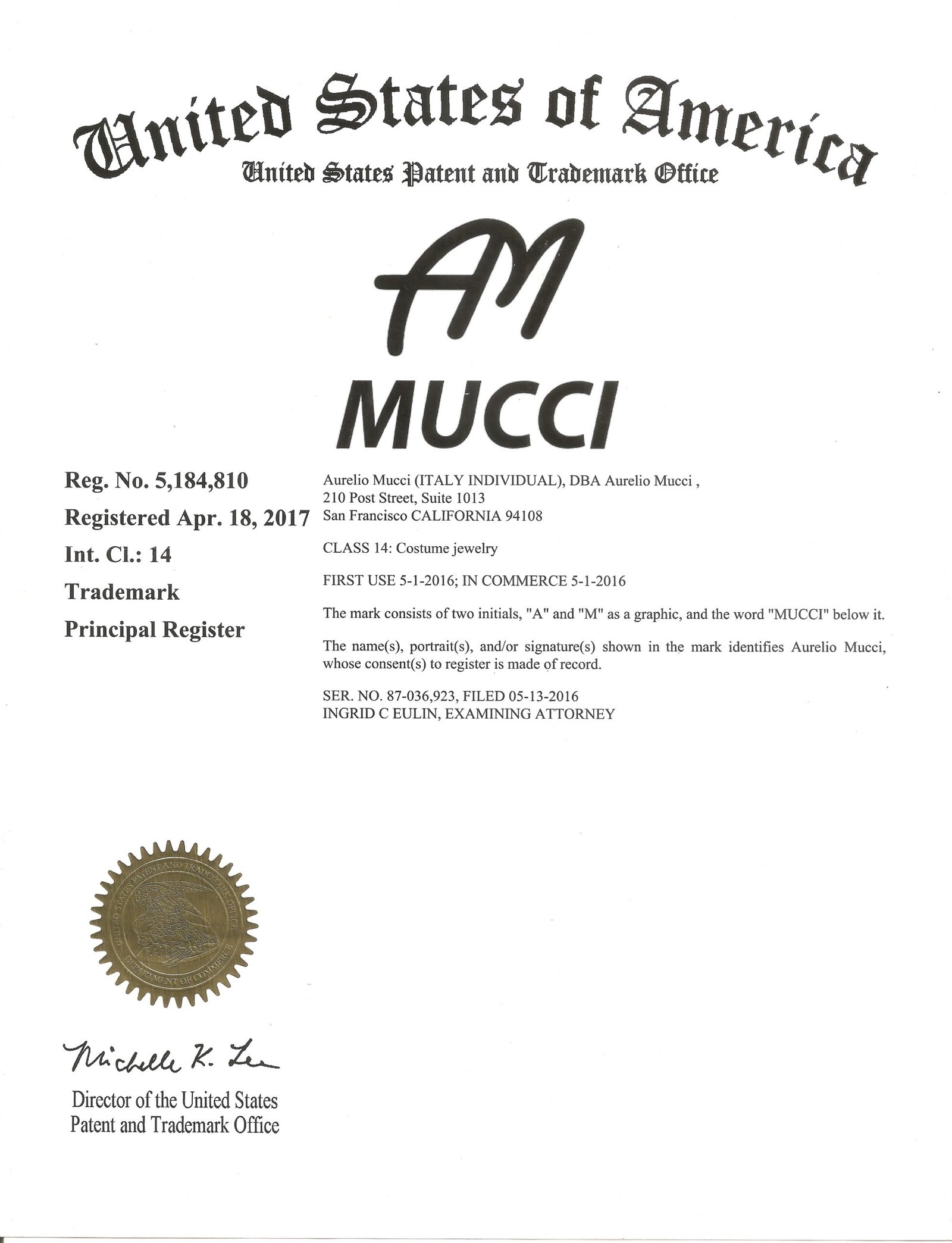 Trademark mucci store jewelry